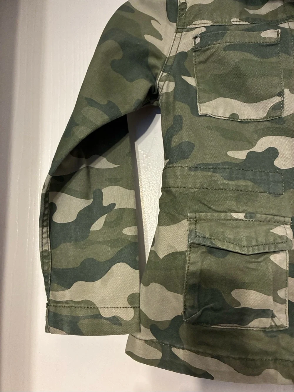 Old Navy Girls Green Camo Hooded Utility Jacket
